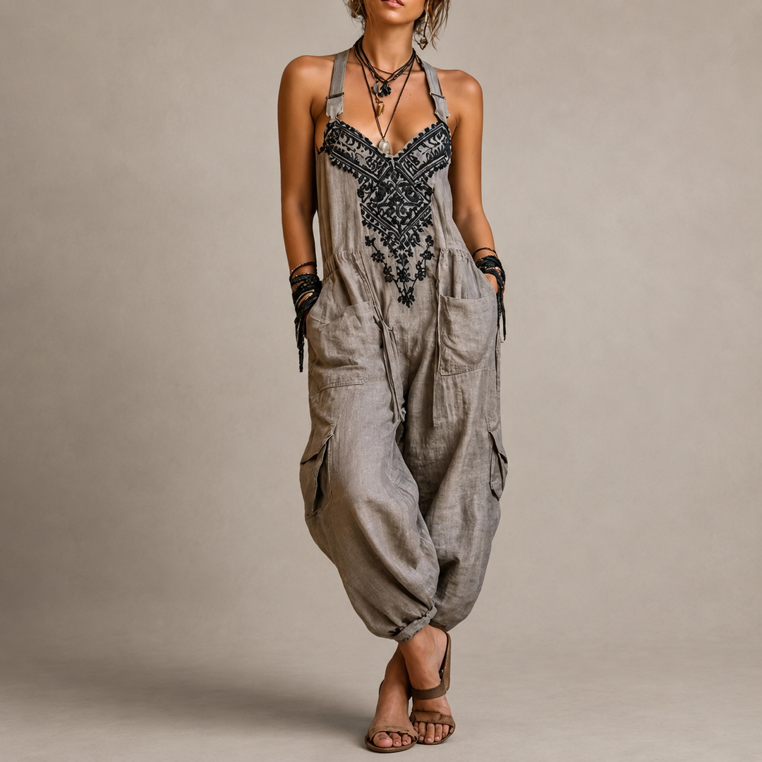 Astrid Bohemian Embroidered Jumpsuit - Elena Harper