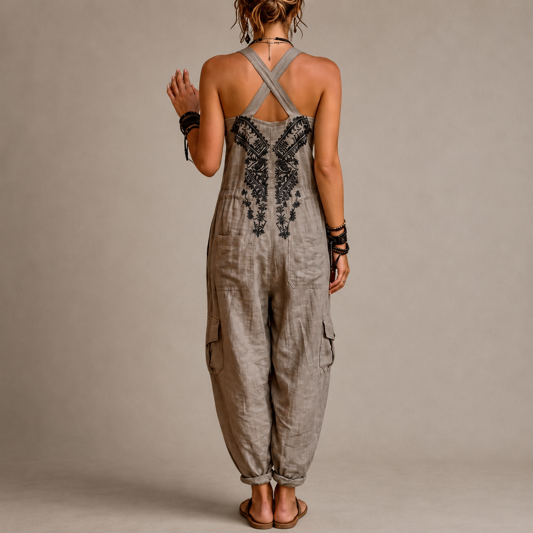 Astrid Bohemian Embroidered Jumpsuit - Elena Harper