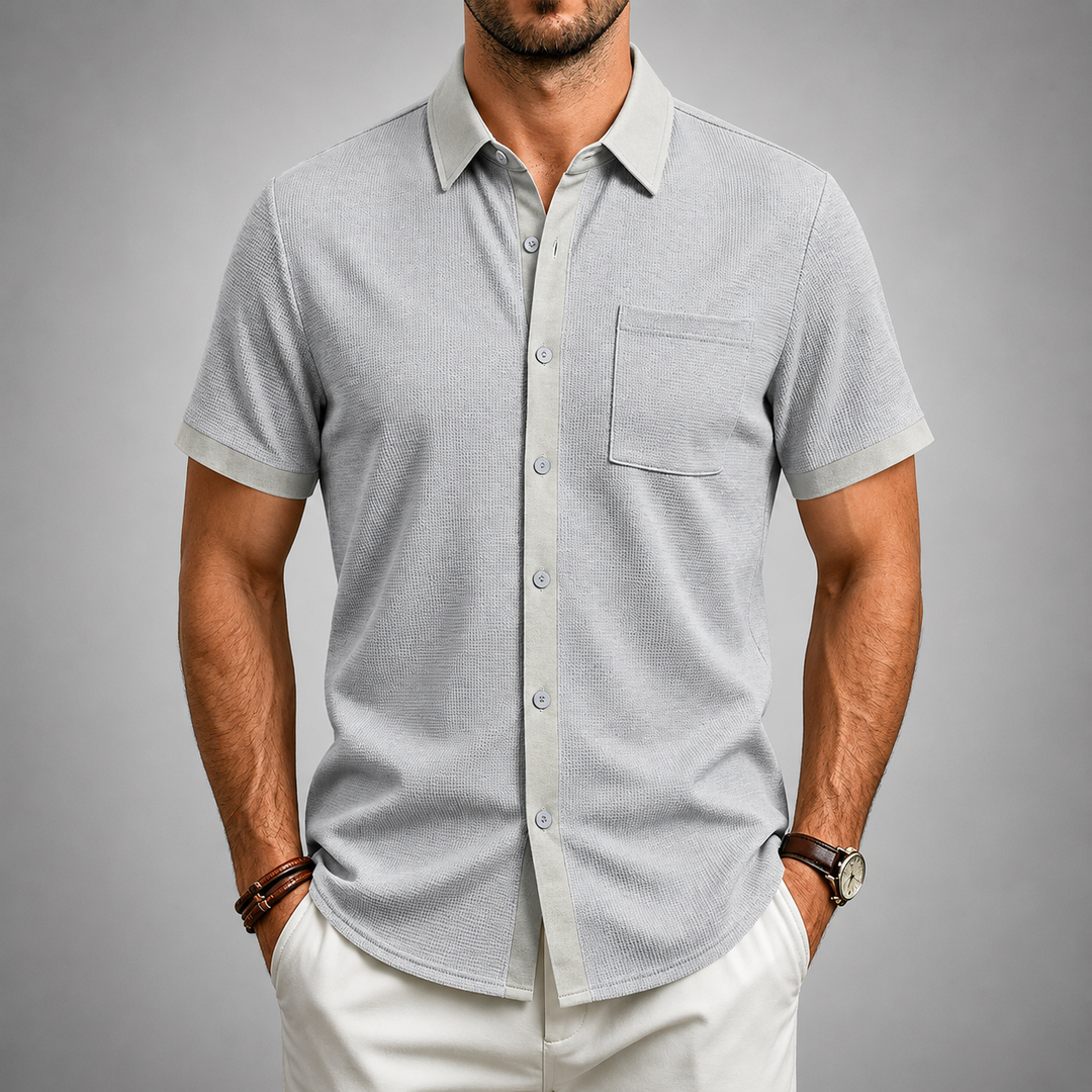 ELENA HARPER™  |  TEXTURED BUTTON-UP SHIRT FOR MEN