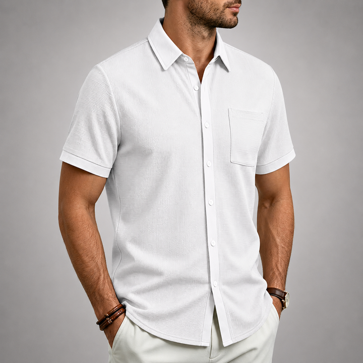 ELENA HARPER™  |  TEXTURED BUTTON-UP SHIRT FOR MEN