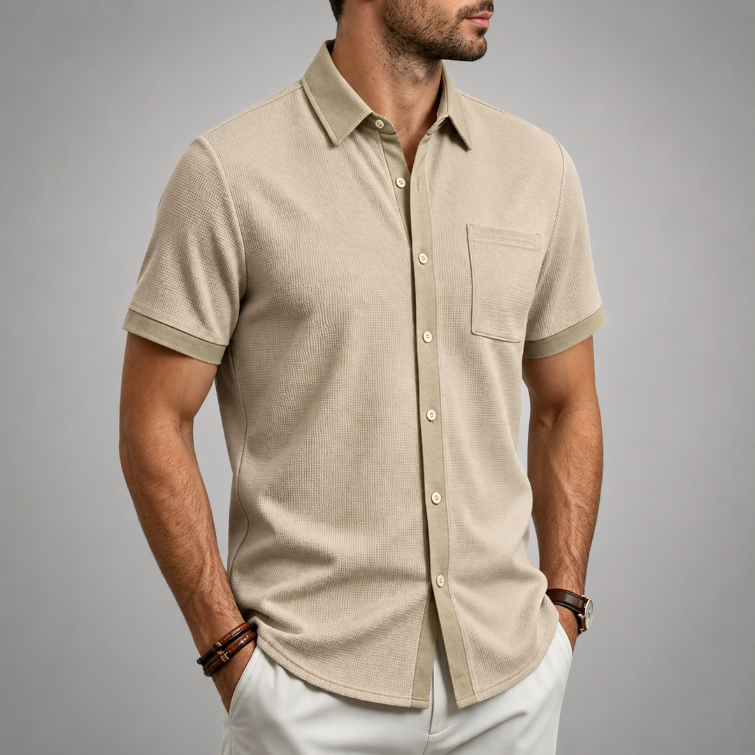 ELENA HARPER™  |  TEXTURED BUTTON-UP SHIRT FOR MEN
