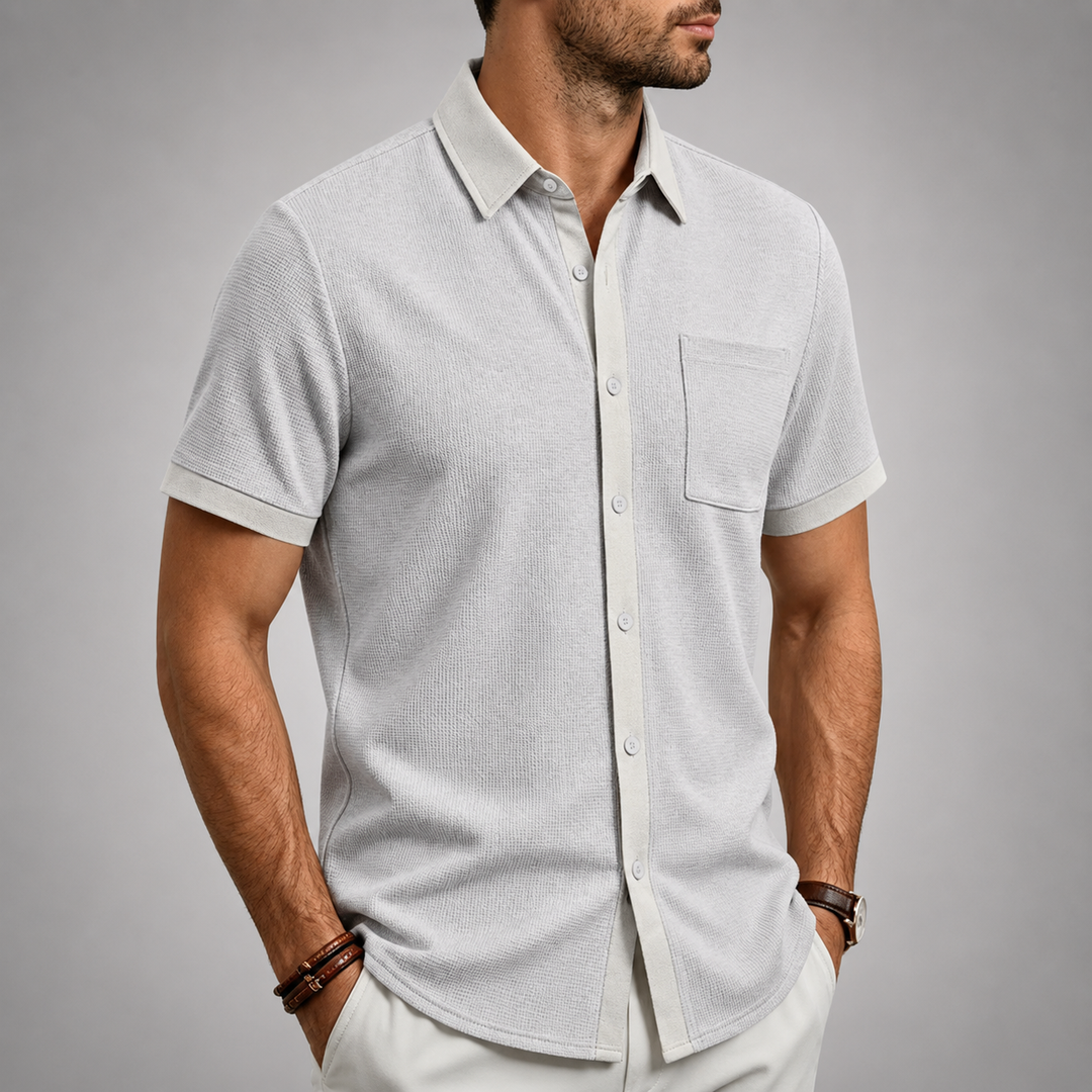 ELENA HARPER™  |  TEXTURED BUTTON-UP SHIRT FOR MEN