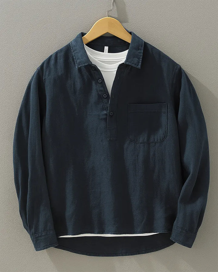 ELENA HARPER™  |  BUTTON-DOWN HALF PLACKET SHIRT FOR MEN