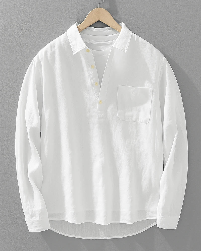 ELENA HARPER™  |  BUTTON-DOWN HALF PLACKET SHIRT FOR MEN