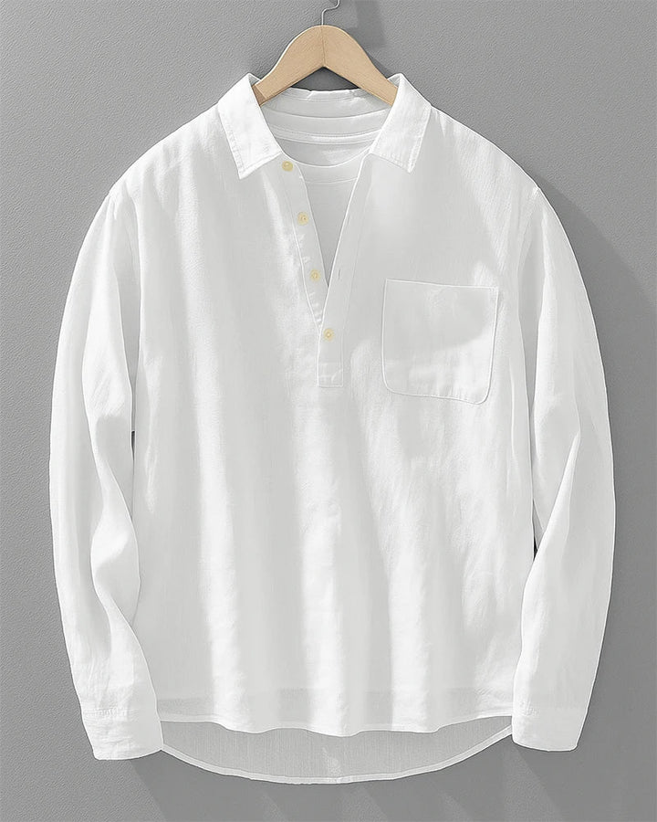 ELENA HARPER™  |  BUTTON-DOWN HALF PLACKET SHIRT FOR MEN