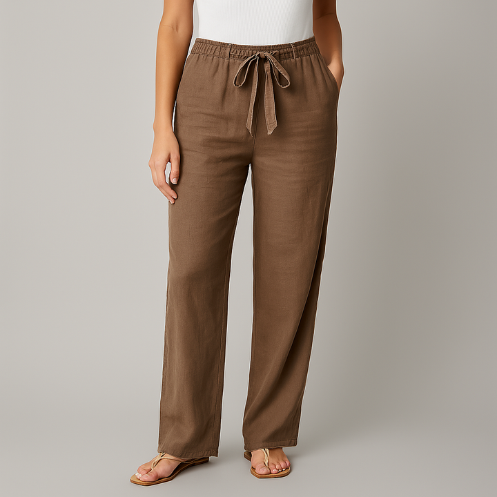 Nads Women's Linen Pants, view 3 - Elena Harper