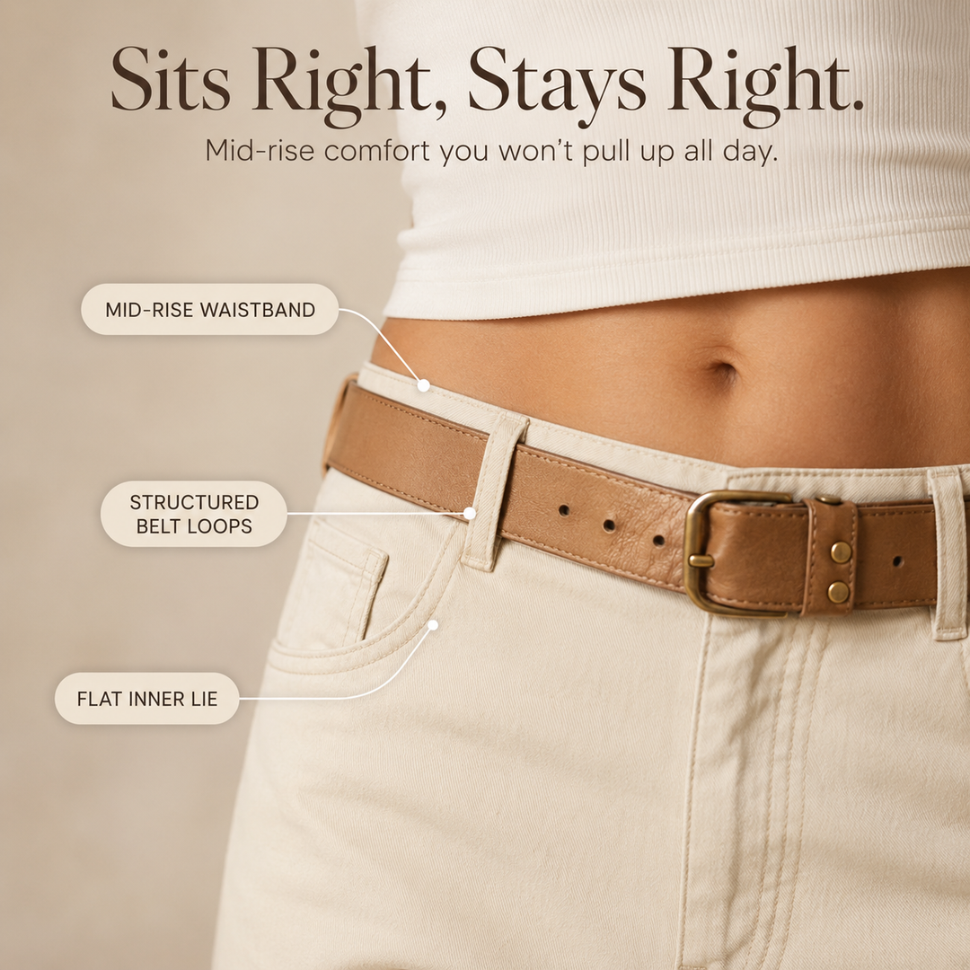 Cropelle Stitch Detail Cropped Straight Pants - Elena Harper