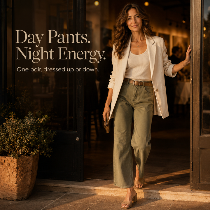 Cropelle Stitch Detail Cropped Straight Pants - Elena Harper