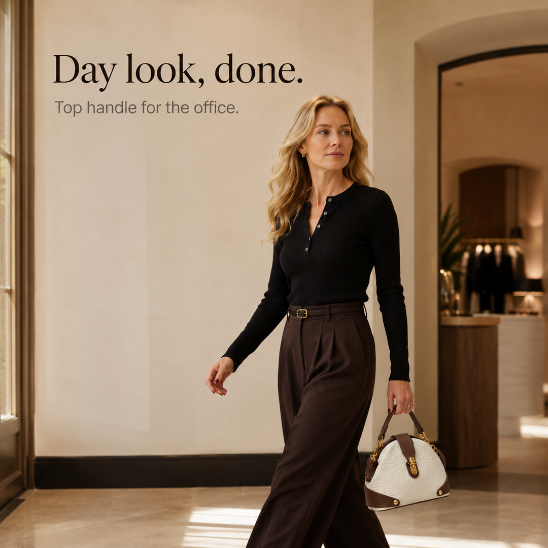 Cola Two-Tone Leather Handbag for Day to Night - Elena Harper