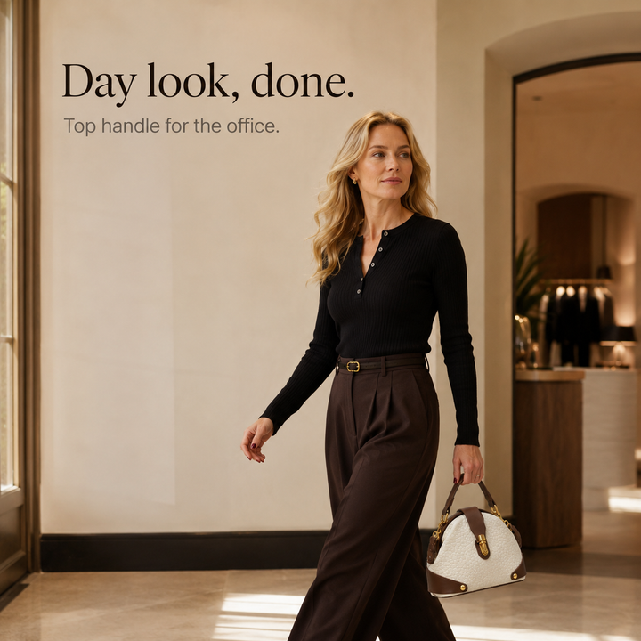 Cola Two-Tone Leather Handbag for Day to Night - Elena Harper