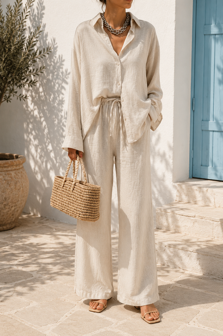 Women's Oversized Linen Two-Piece Set
