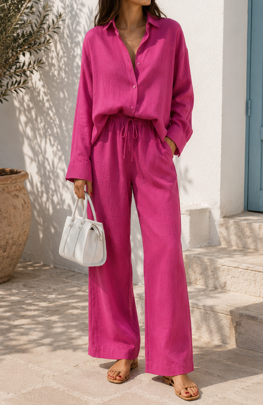 Women's Oversized Linen Two-Piece Set