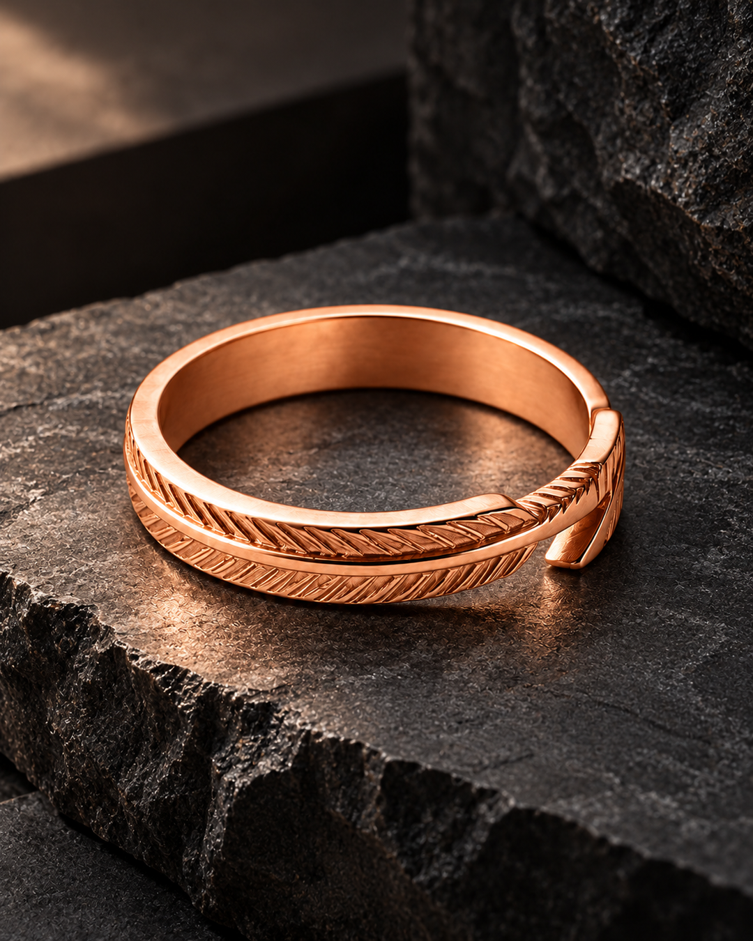 Spiral-Pattern Ring For Men, view 3 - Elena Harper