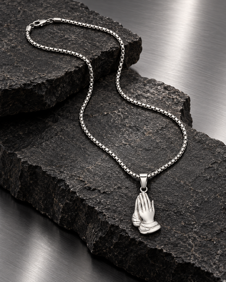 Praying Hands Pendant Necklace For Men