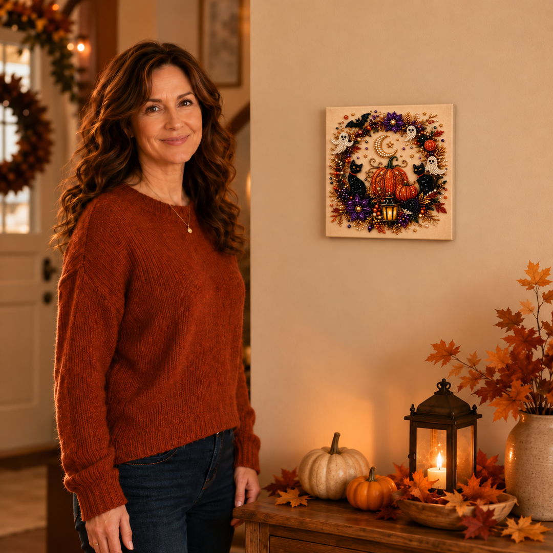 Beadory Halloween Pearl-like Bead Craft Kit, Cozy Wall Art DIY - Elena Harper