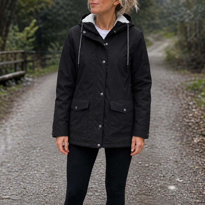 Cozynara Fleece-Lined Hooded Windproof Jacket - Elena Harper