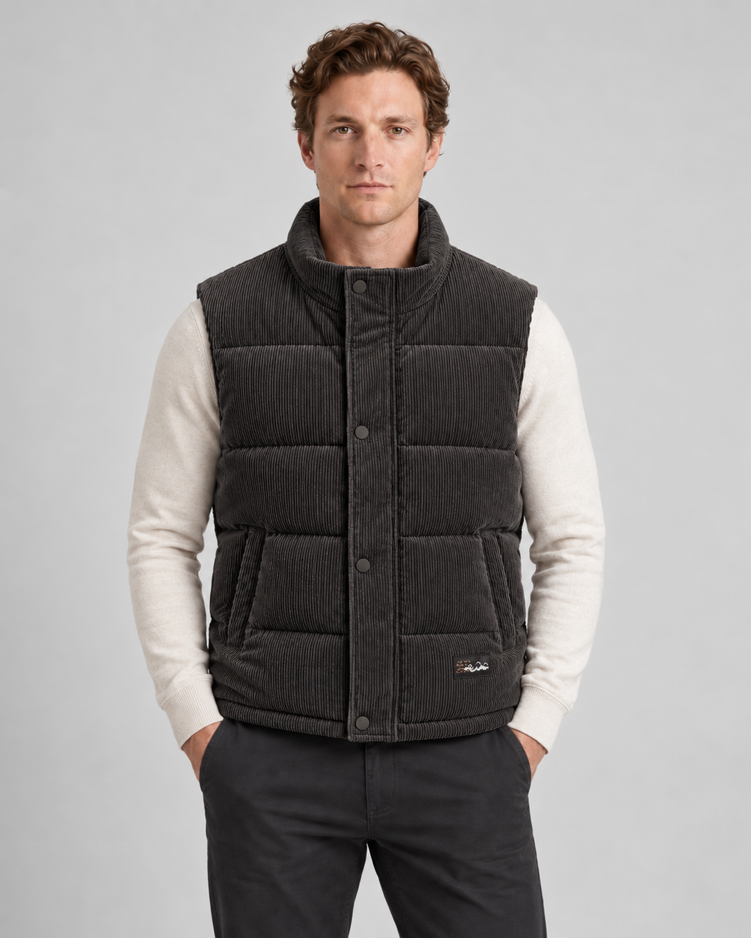 Quilted Corduroy Gilet for Men