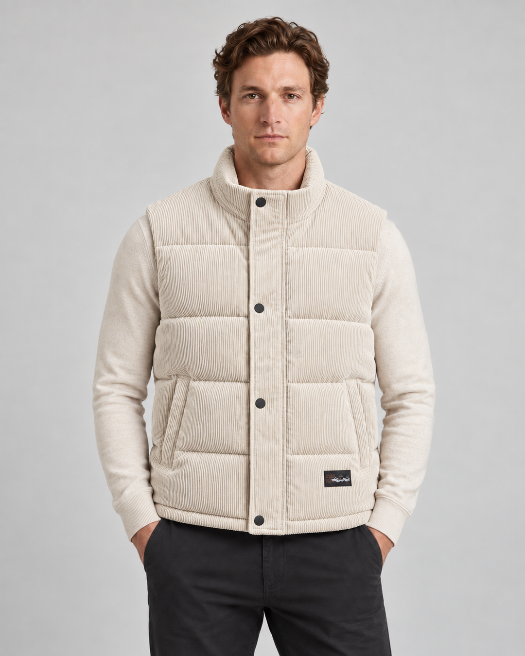 Quilted Corduroy Gilet for Men