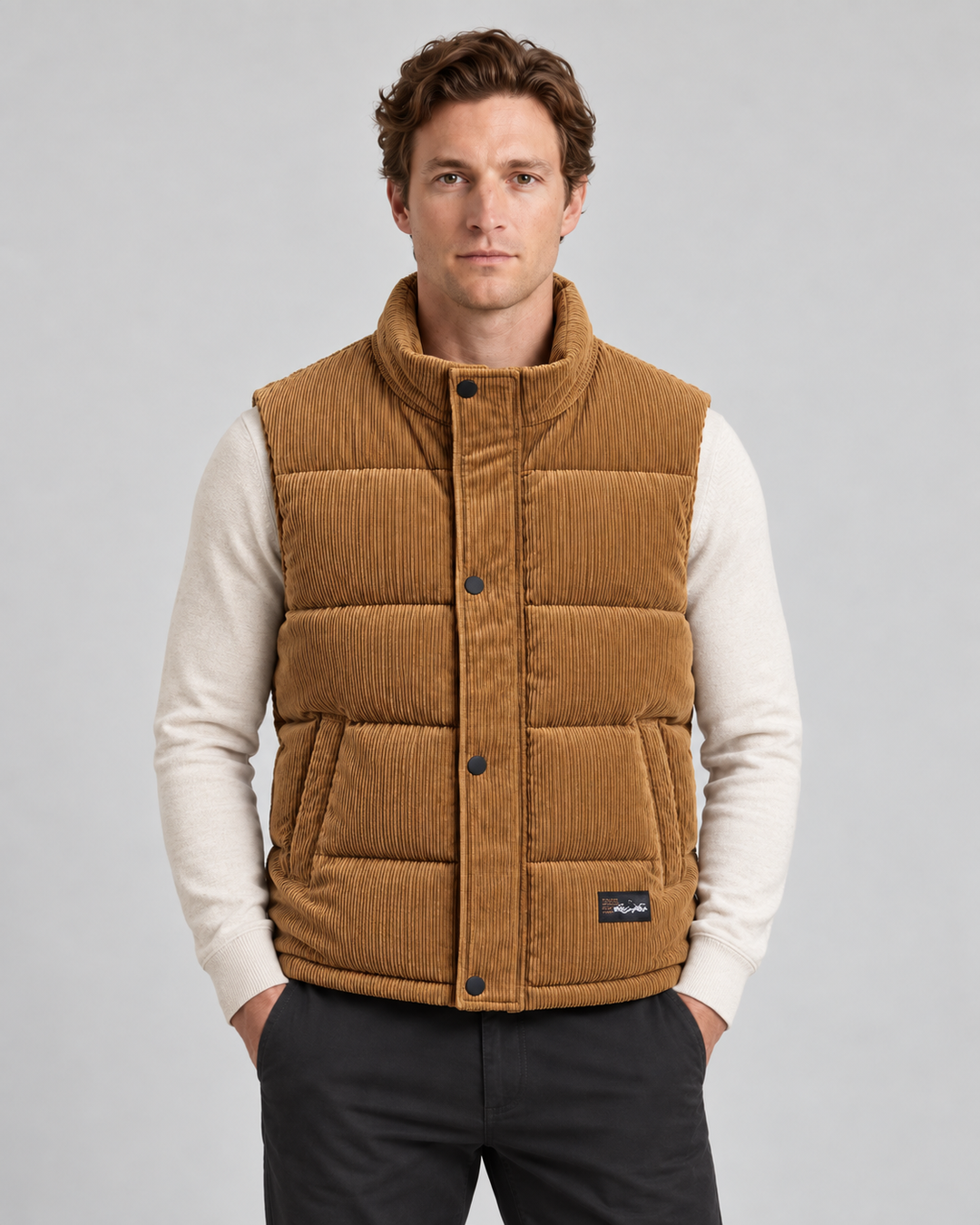 Quilted Corduroy Gilet for Men