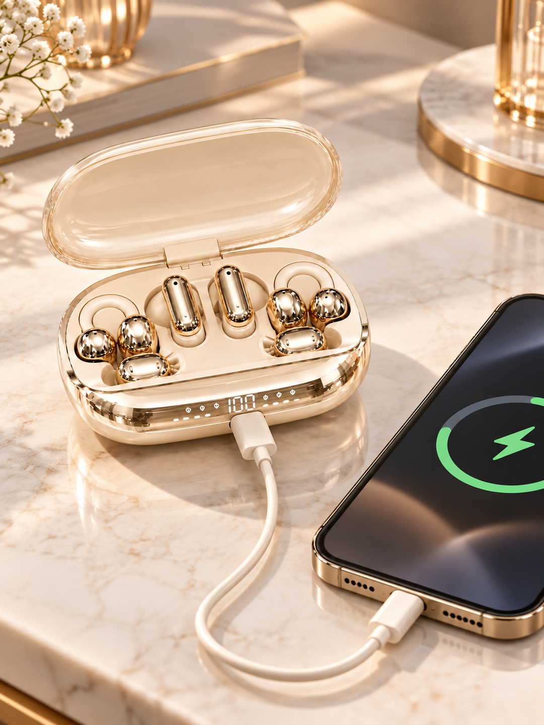 Wireless Bluetooth Earbuds with External Battery Case