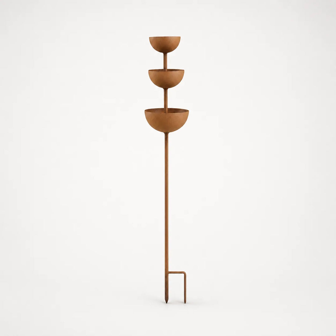 Birdwell Rustic Copper Bird Bath Garden Stake - Elena Harper