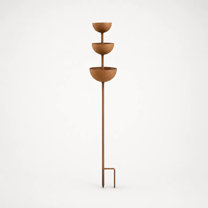 Birdwell Rustic Copper Bird Bath Garden Stake - Elena Harper