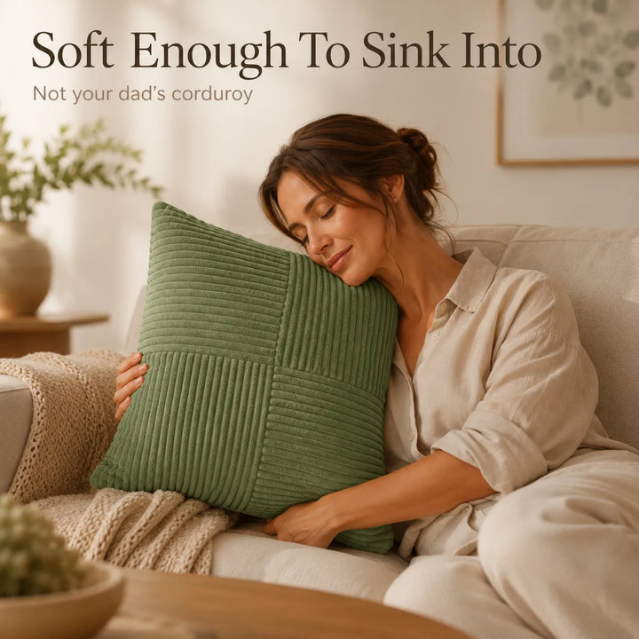 Corvella Corduroy Cushion Cover That Matches The Photo, view 8 - Elena Harper