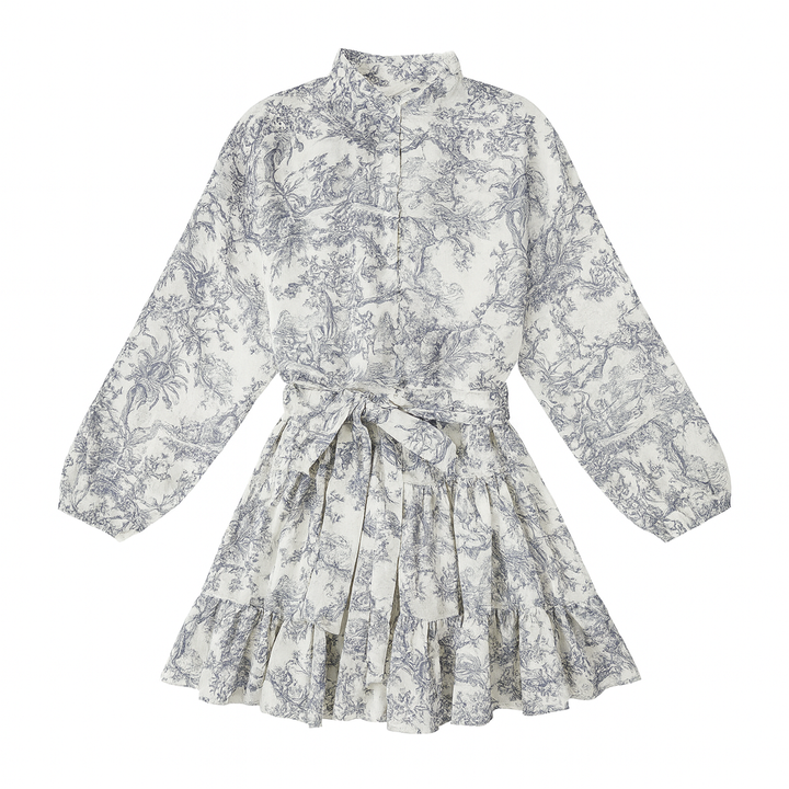 Printed dress with puffed sleeves - Rapinha