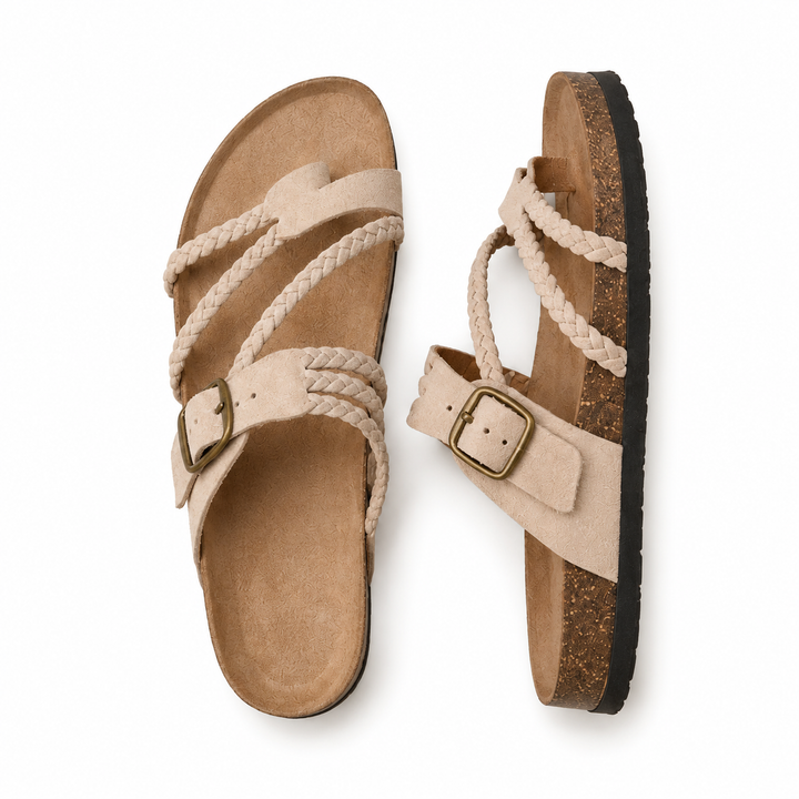 Alba Relaxed Cork Sandal - Elena Harper
