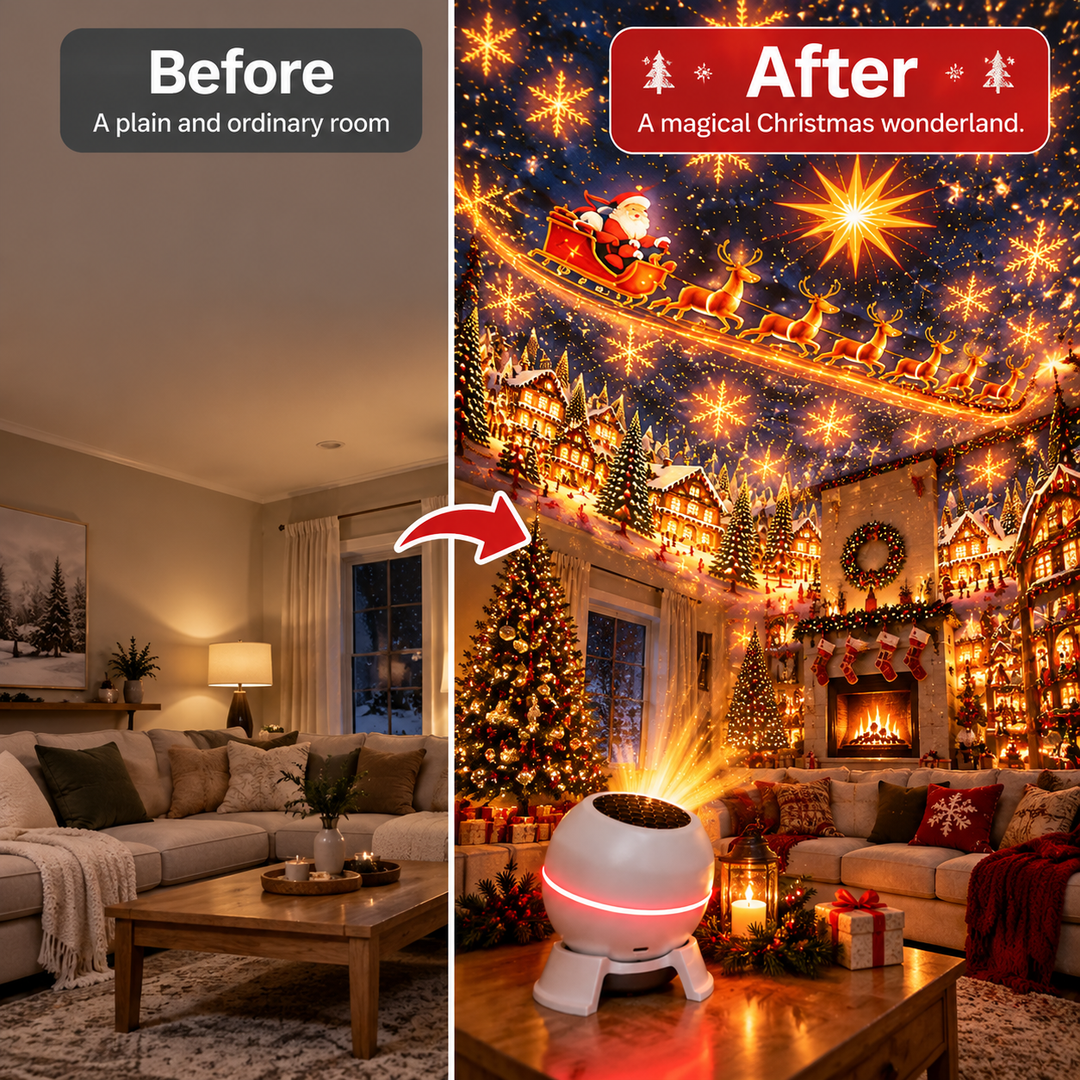 Kerstlichtprojector met bewegende sterpatronen, USB-voeding, wit