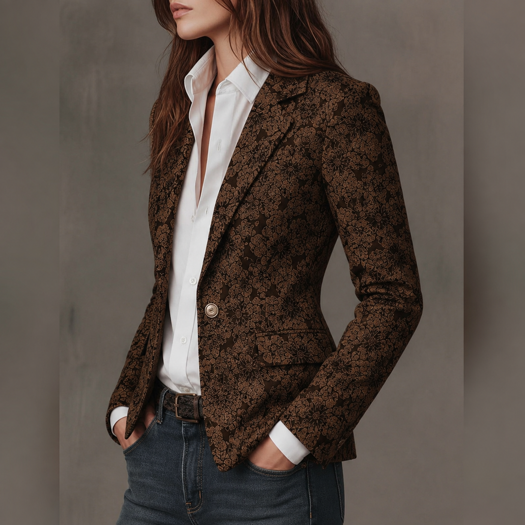 Brenda Women's Paisley Jacquard Fitted Blazer - Elena Harper