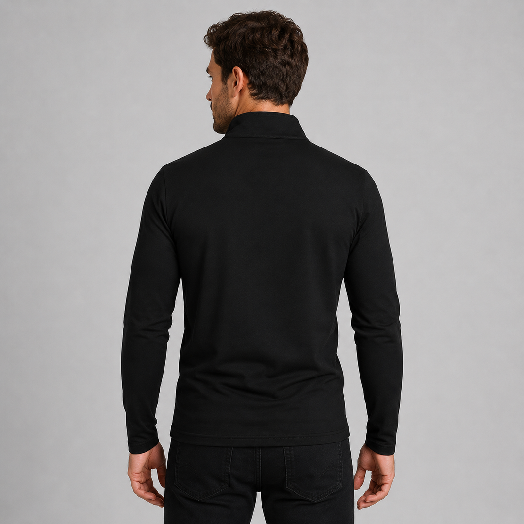 Men's Long Sleeve Polo Montarello with Quarter Zip Closure