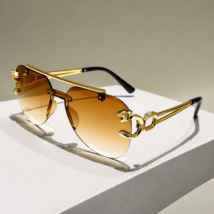 LuxePilot Frameless Pilot Sunglasses, view 3 - Elena Harper