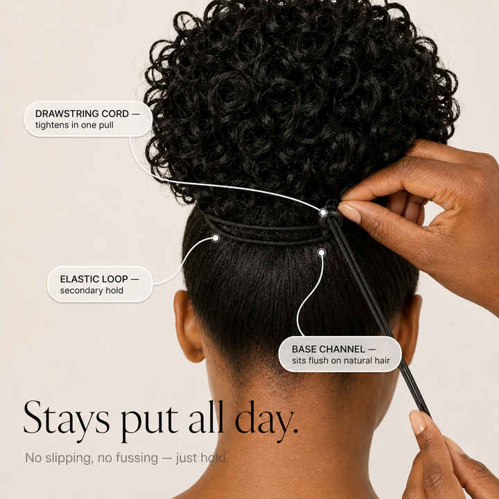 Curlova Curly Drawstring Bun Hair Extension - Elena Harper