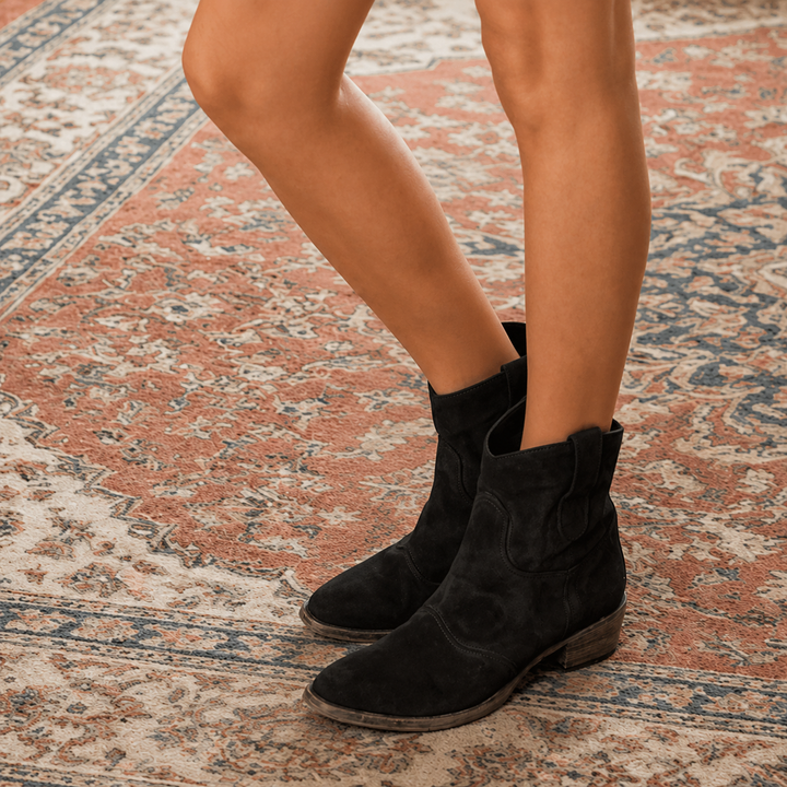 Charwell Suede Western Ankle Boots - Elena Harper