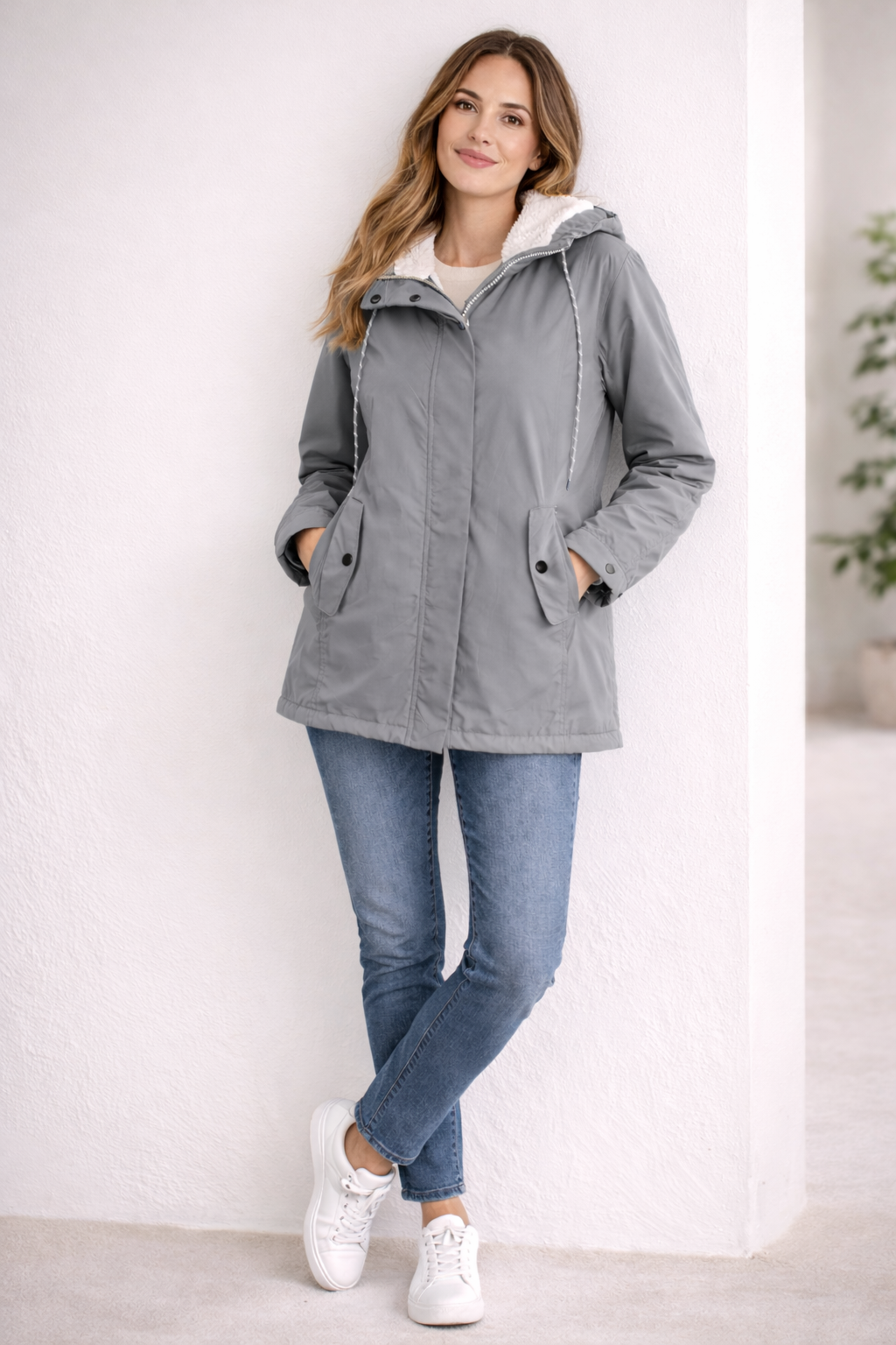 Hooded Winter Parka with Padded Lining - Elena Harper