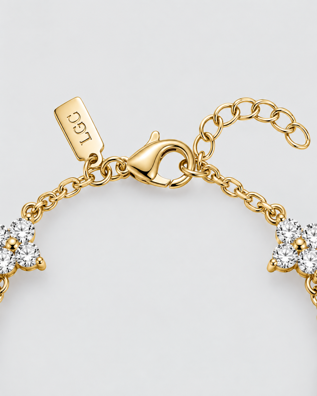 Gold-Tone Five-Clover Bracelet With Zirconia
