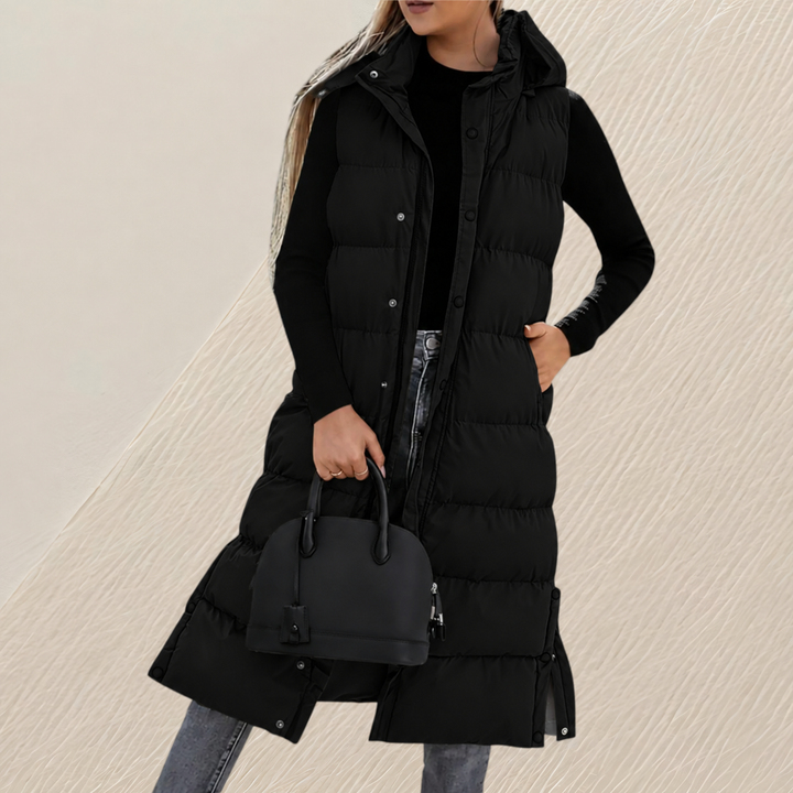 Sandrine - Chic Sleeveless Down Jacket with Hood