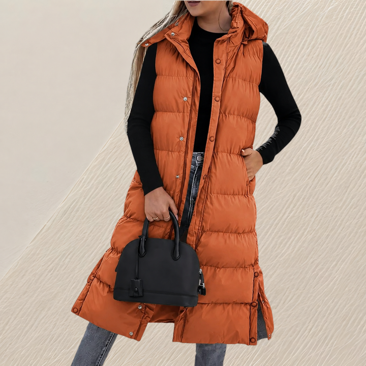 Sandrine - Chic Sleeveless Down Jacket with Hood