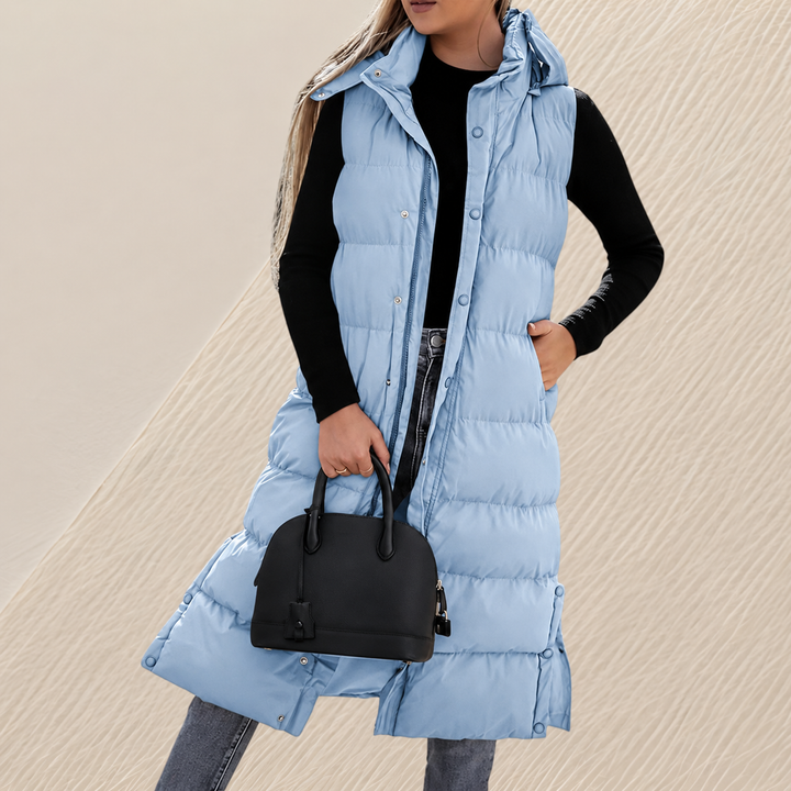 Sandrine - Chic Sleeveless Down Jacket with Hood
