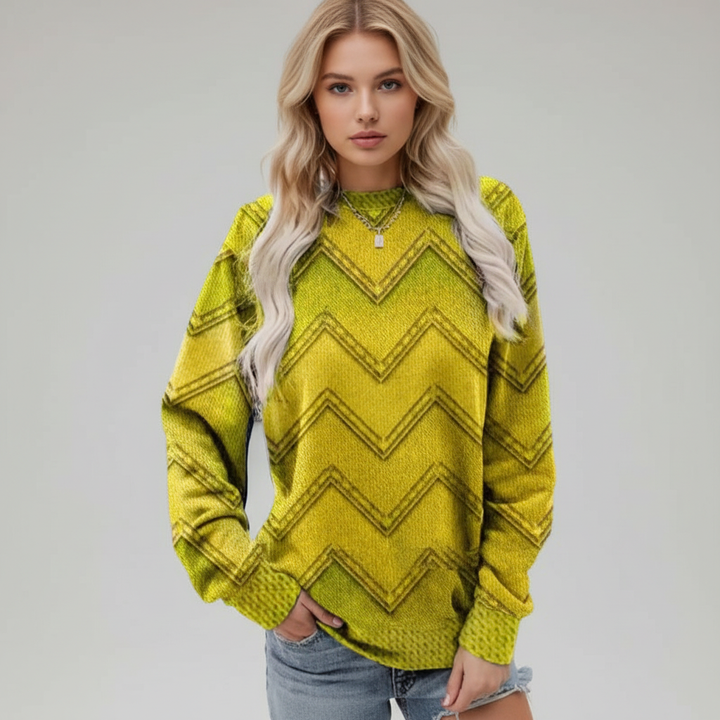 Chevron Pattern Knit Sweater Isabella, view 4 - Elena Harper