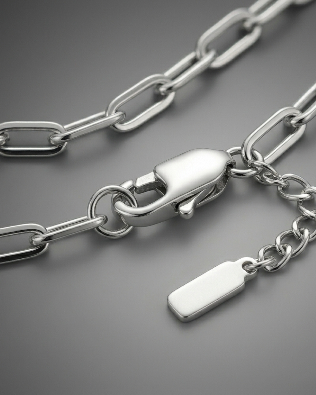 Elongated Clip Link Bracelet For Men