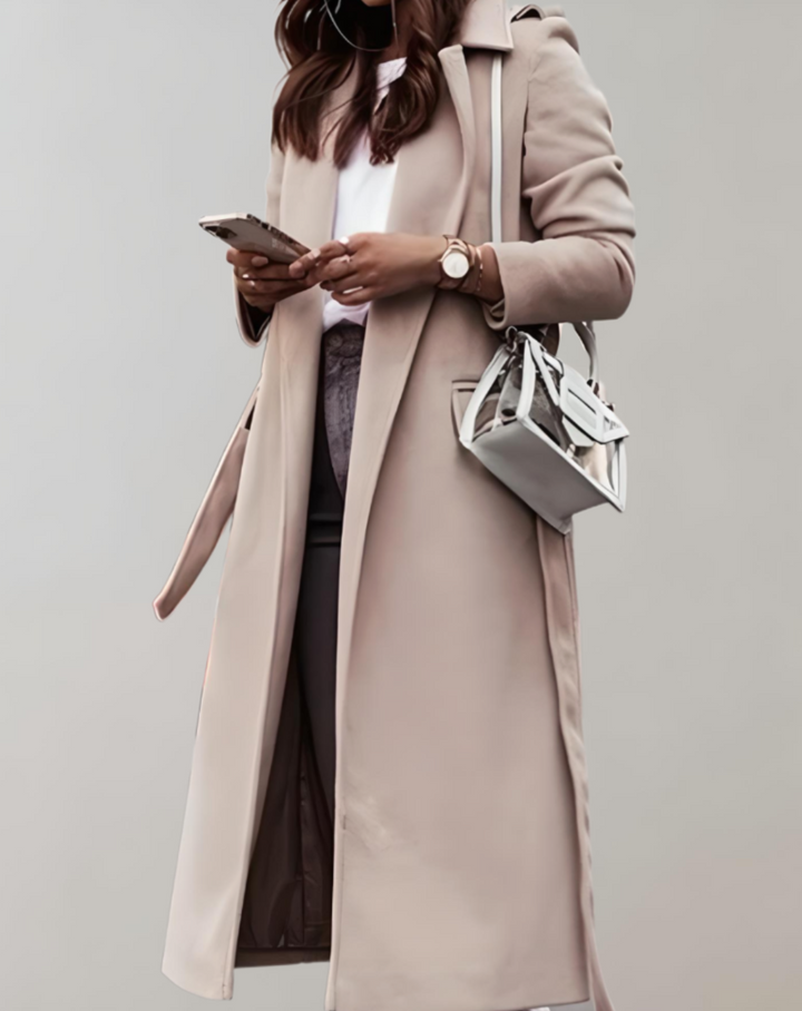 Hélène – Elegant Oversized Coat with Belt for a Sophisticated Look
