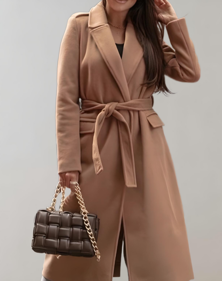 Hélène – Elegant Oversized Coat with Belt for a Sophisticated Look