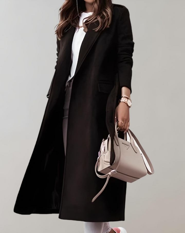 Hélène – Elegant Oversized Coat with Belt for a Sophisticated Look