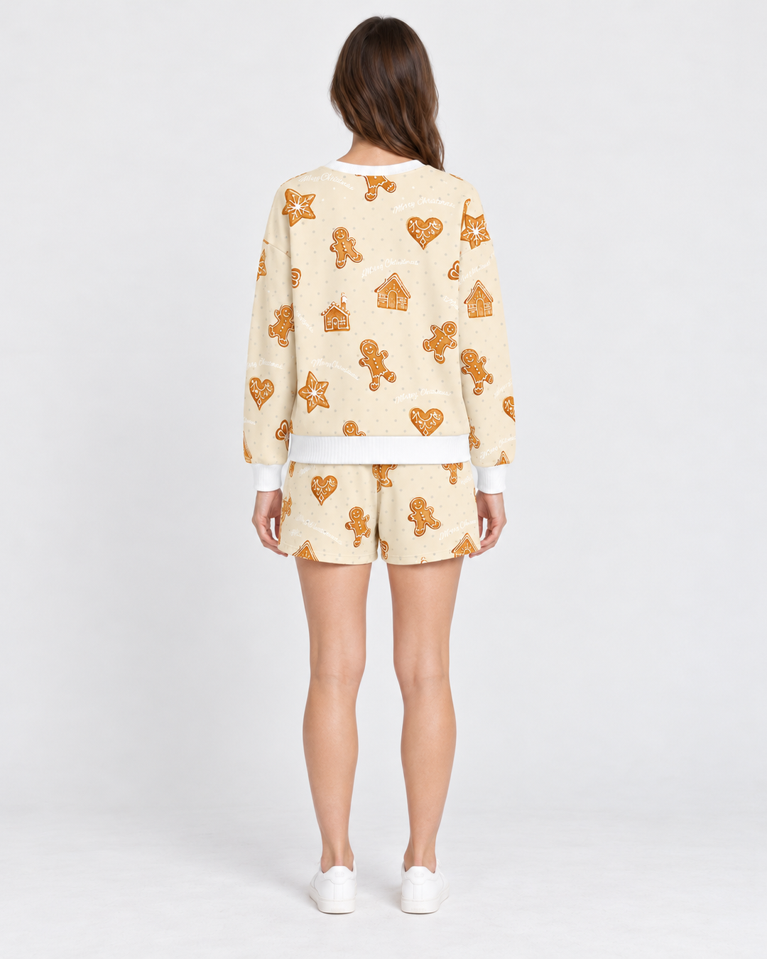 Gingerbread Christmas Pullover & Shorts Lounge Set