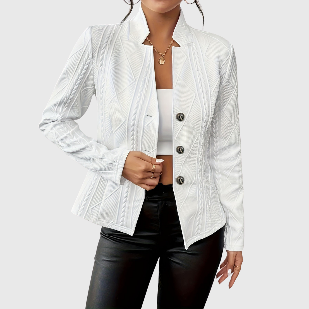 Adrienne | Women's Textured Button-Front Jacket in Pale Shades