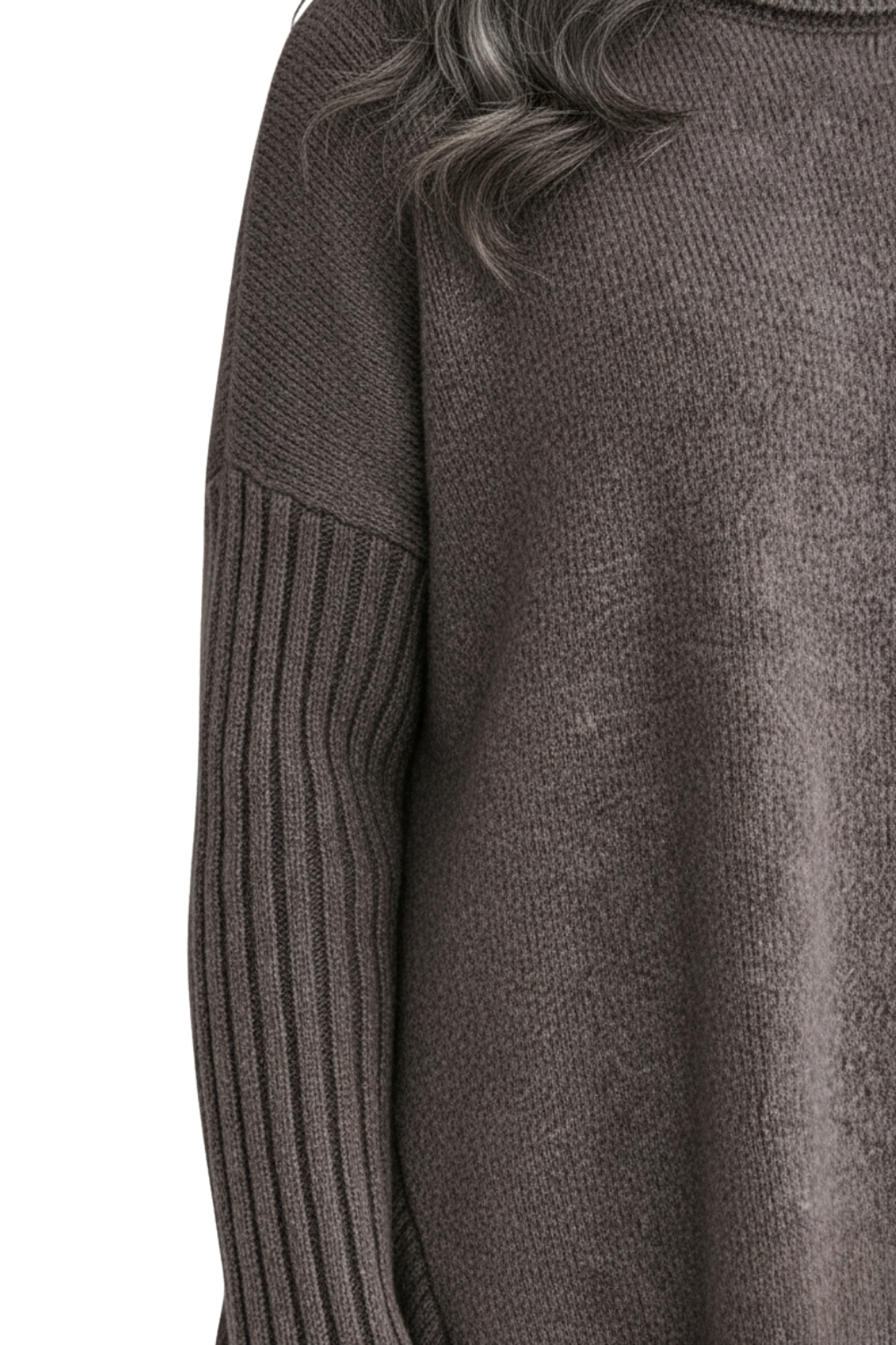 Damaris | Asymmetrical Turtleneck Sweater with Draped Hem for Women