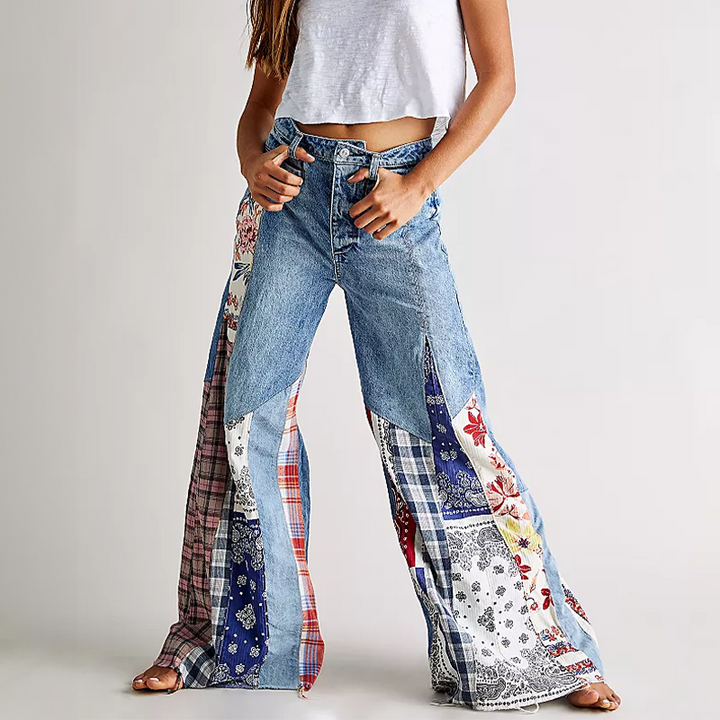 Kelly Wide Leg Denim Jeans - Elena Harper