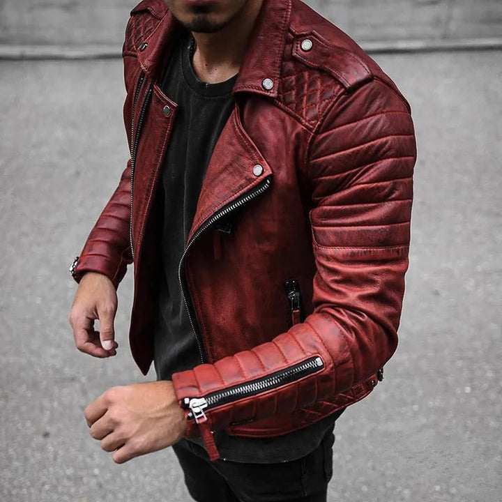 Anselme High-Quality Leather Jacket for Men, Chic and Sturdy, view 4 - Elena Harper